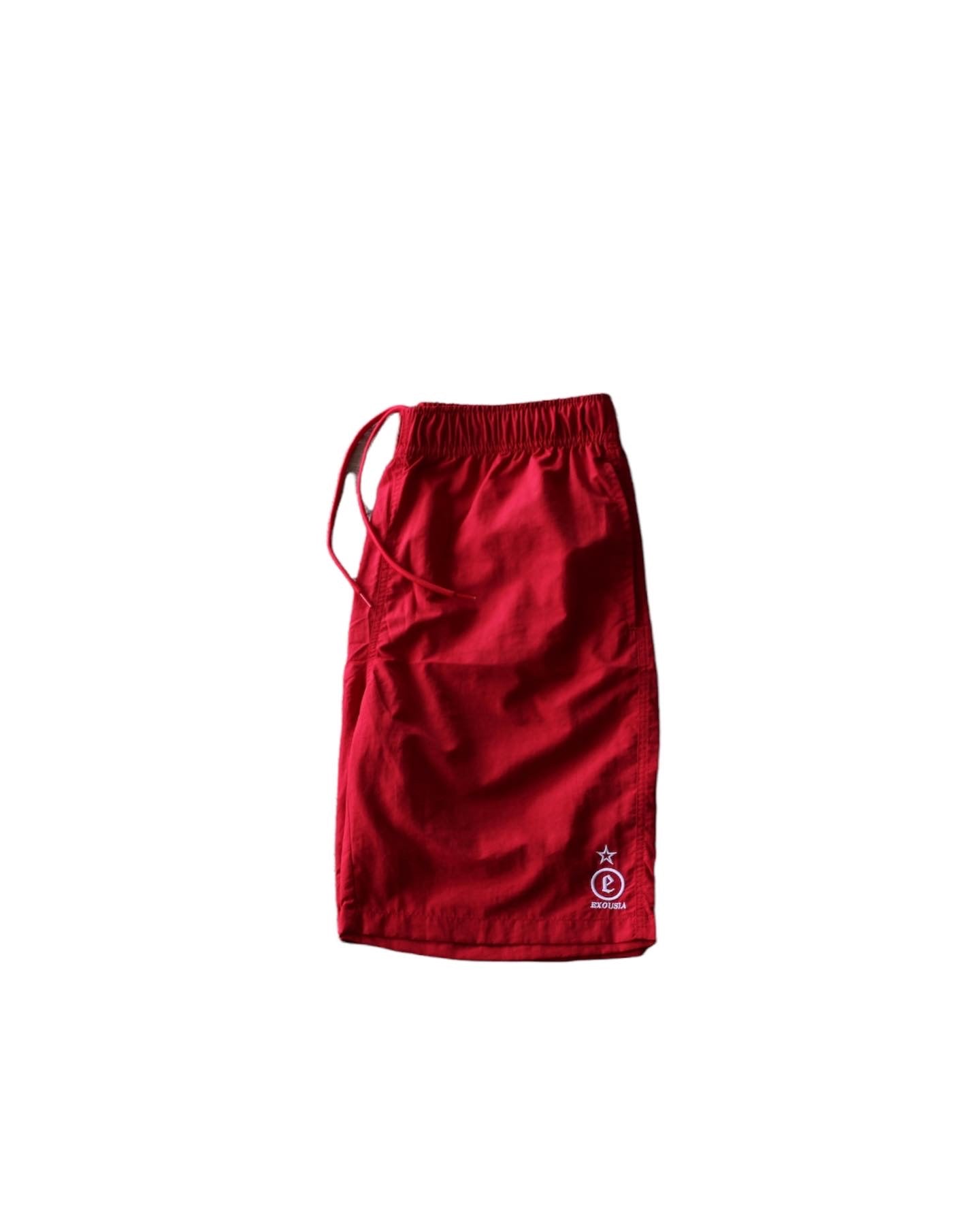 Red Nylon Shorts